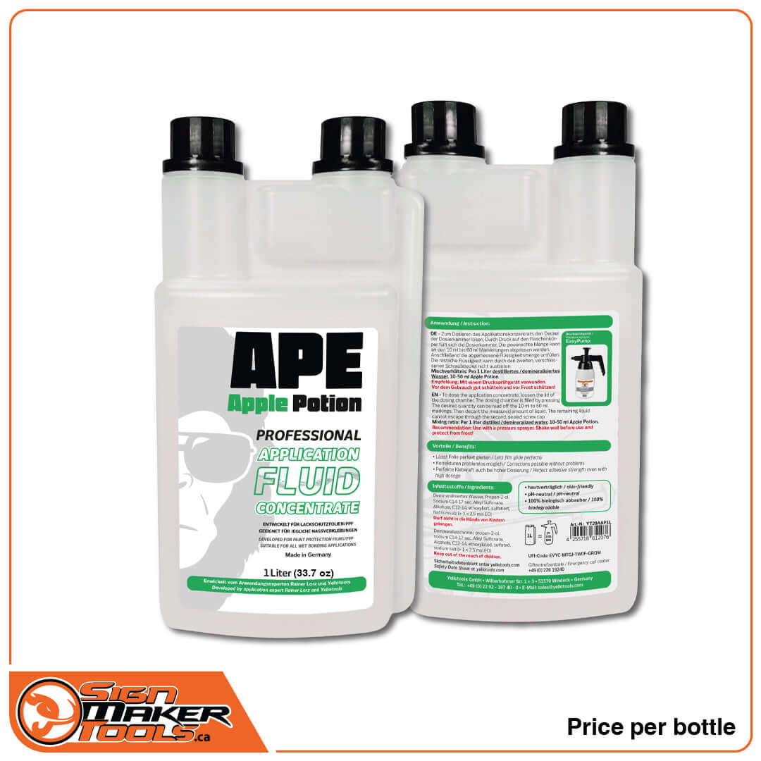 APE Apple Potion 1L bottle of professional application fluid concentrate for PPF