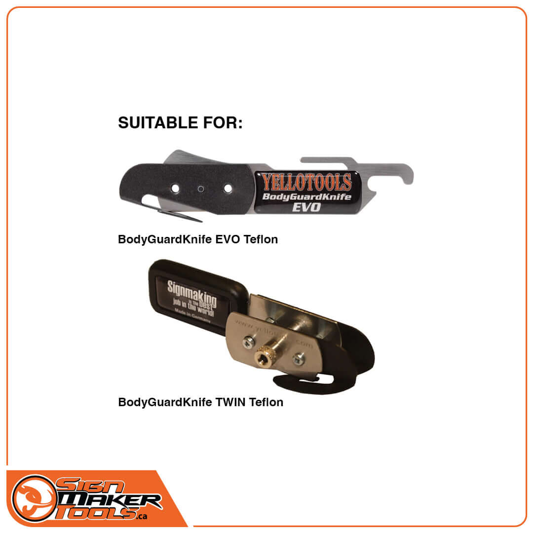 BodyGuardKnife EVO and TWIN Teflon models compatible with TitanBlades replacement blades