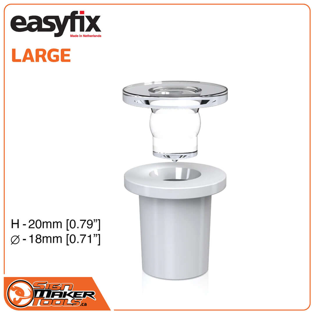 Easyfix large clear standoff system for dimensional letters, H 20mm, diameter 18mm