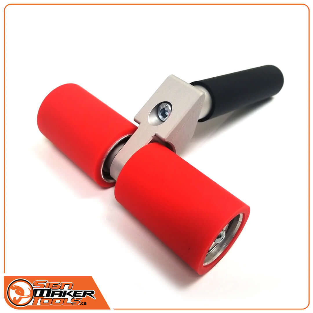 EdgeMaster double roller pressure tool with red rollers and black handle