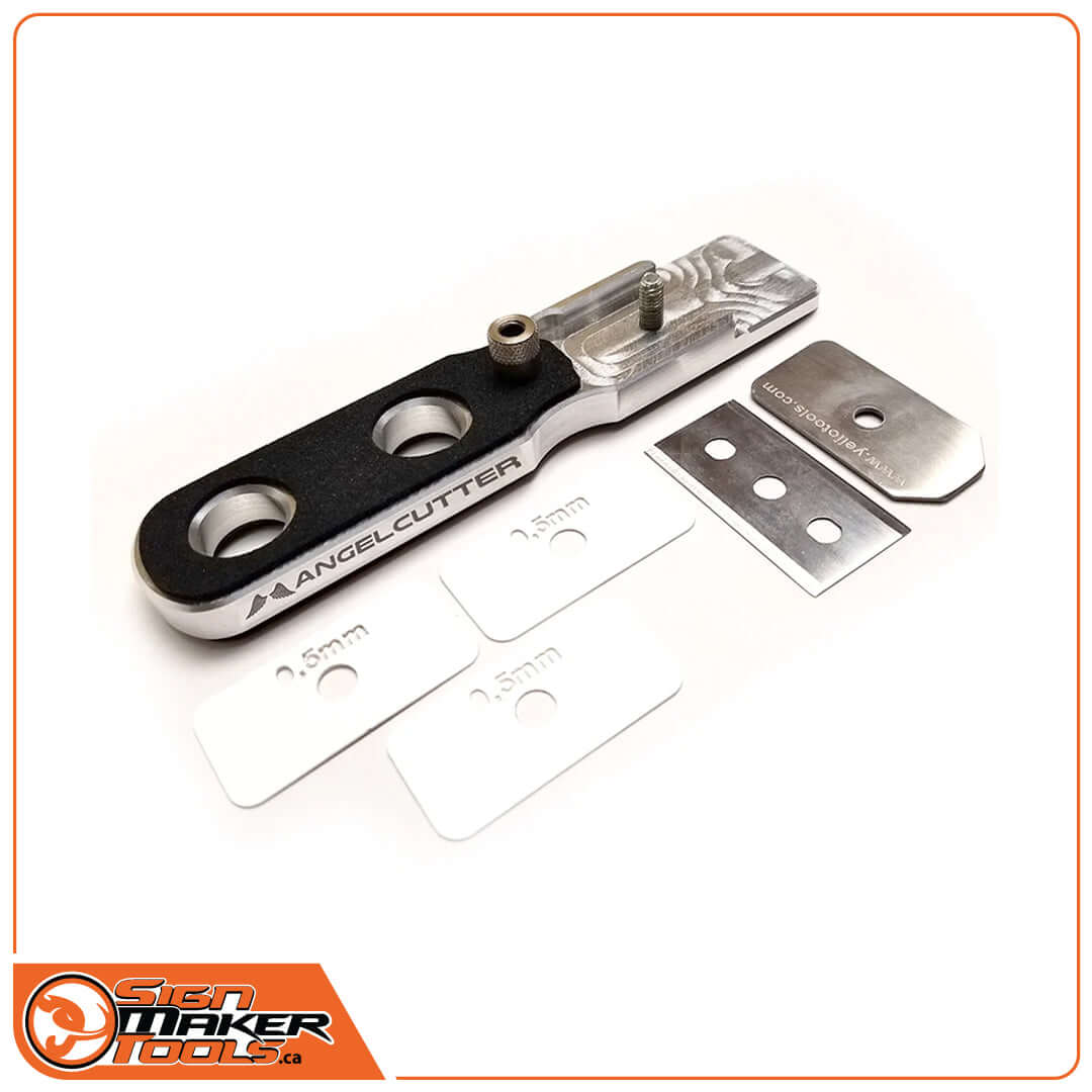 Edge cutter with interchangeable plates and replacement blades included