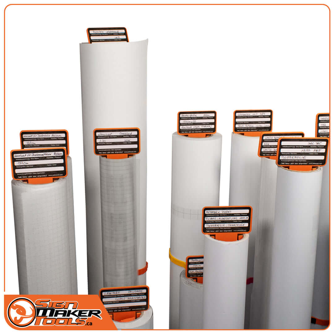 Multiple film rolls sorted with visible MediaCards labeling system for easy identification