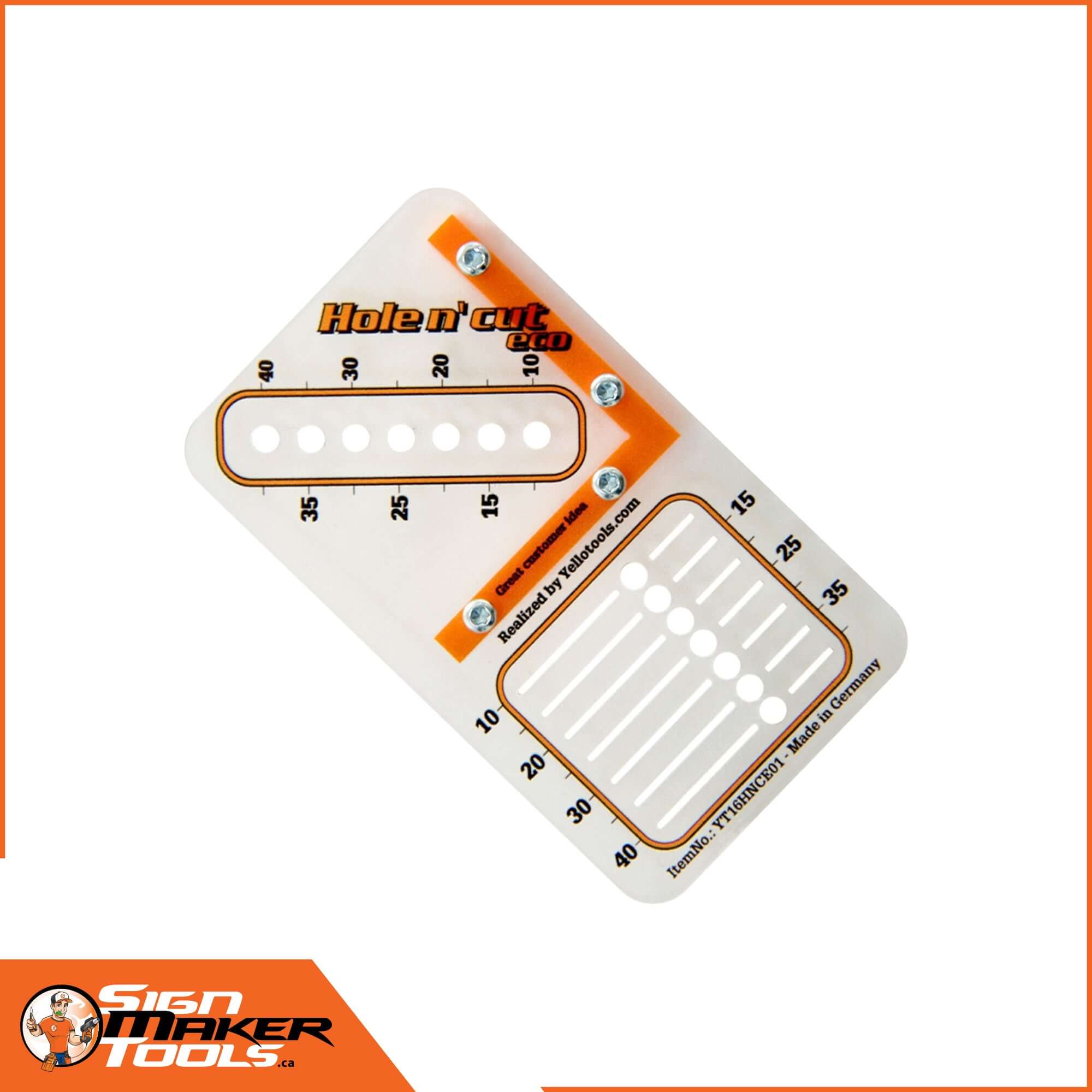 Hole n' Cut ECO transparent acrylic drilling and cutting template tool for sign making