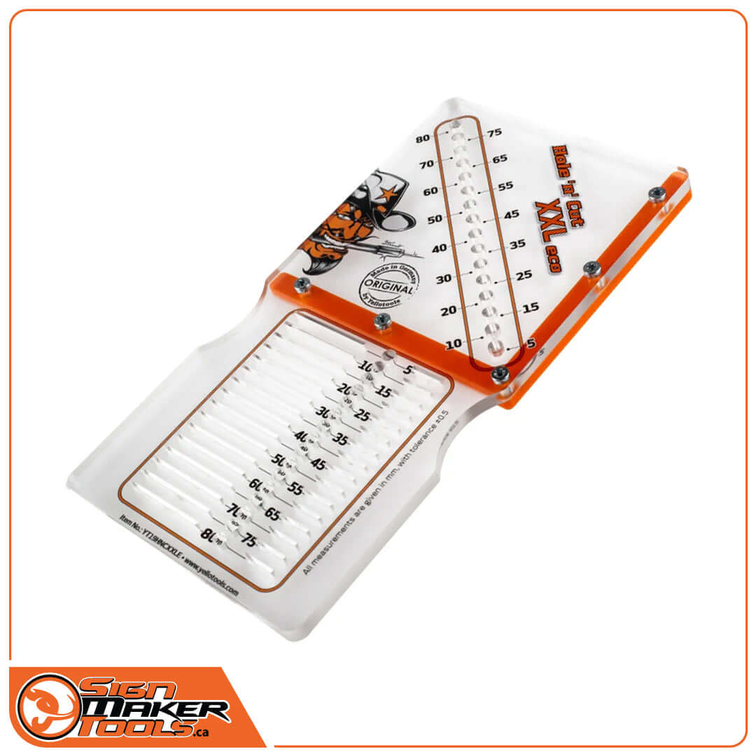 Hole 'n' Cut XXL Eco template featuring an extra-large acrylic design with measurement guides