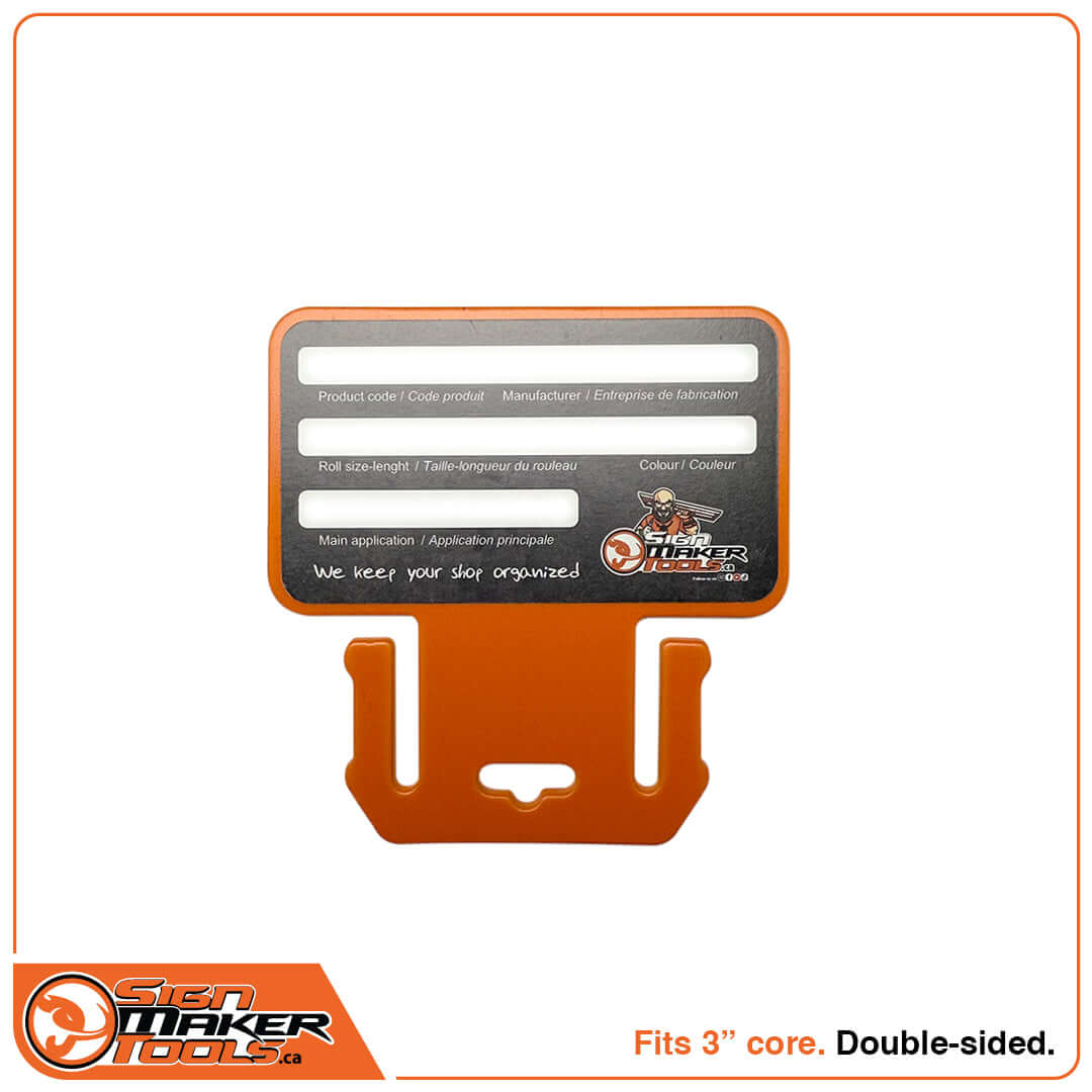 MediaCard double-sided labeling card for 3-inch film roll cores by Sign Maker Tools