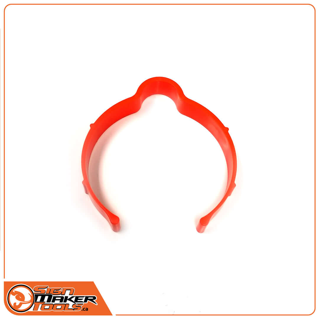 Large orange SpeedClip L for neatly storing various vinyl roll sizes