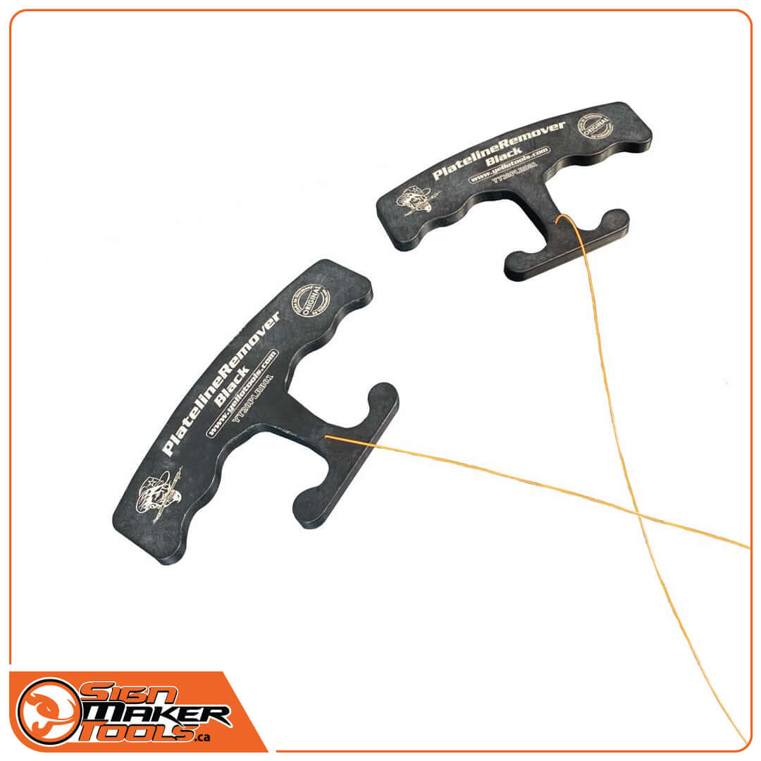 PlateLine Remover set with ergonomic handles and polymer line for car emblem removal
