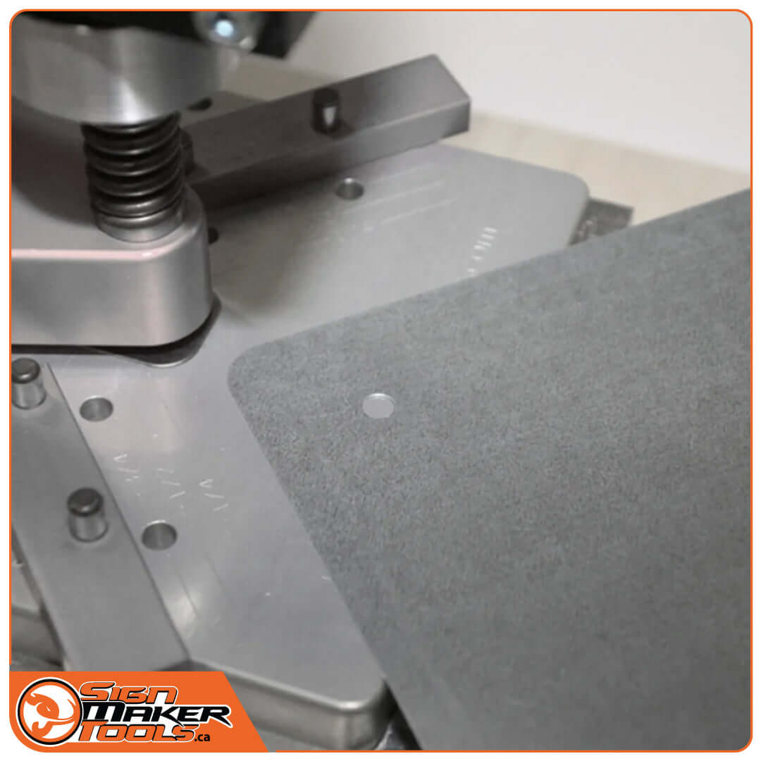 PowerPunch Module punching a hole in a metal sheet