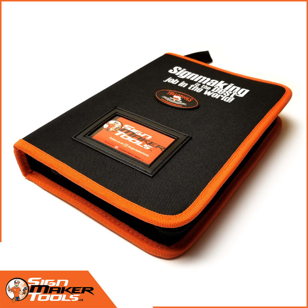 Closed SMT Case featuring black and orange design with Sign Maker Tools branding