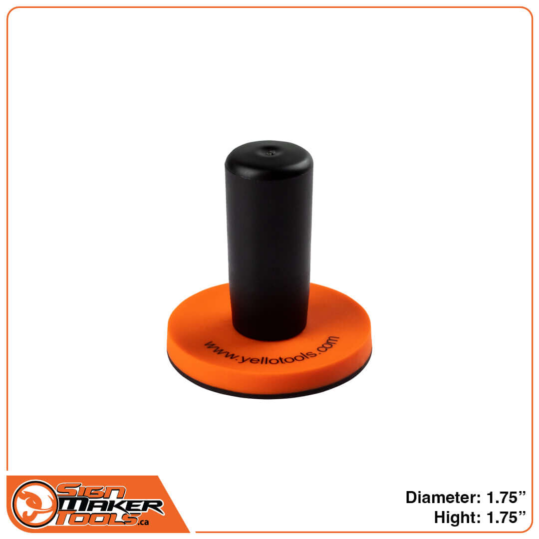 SpeedMag HD magnet with ergonomic handle and orange base for signmaking
