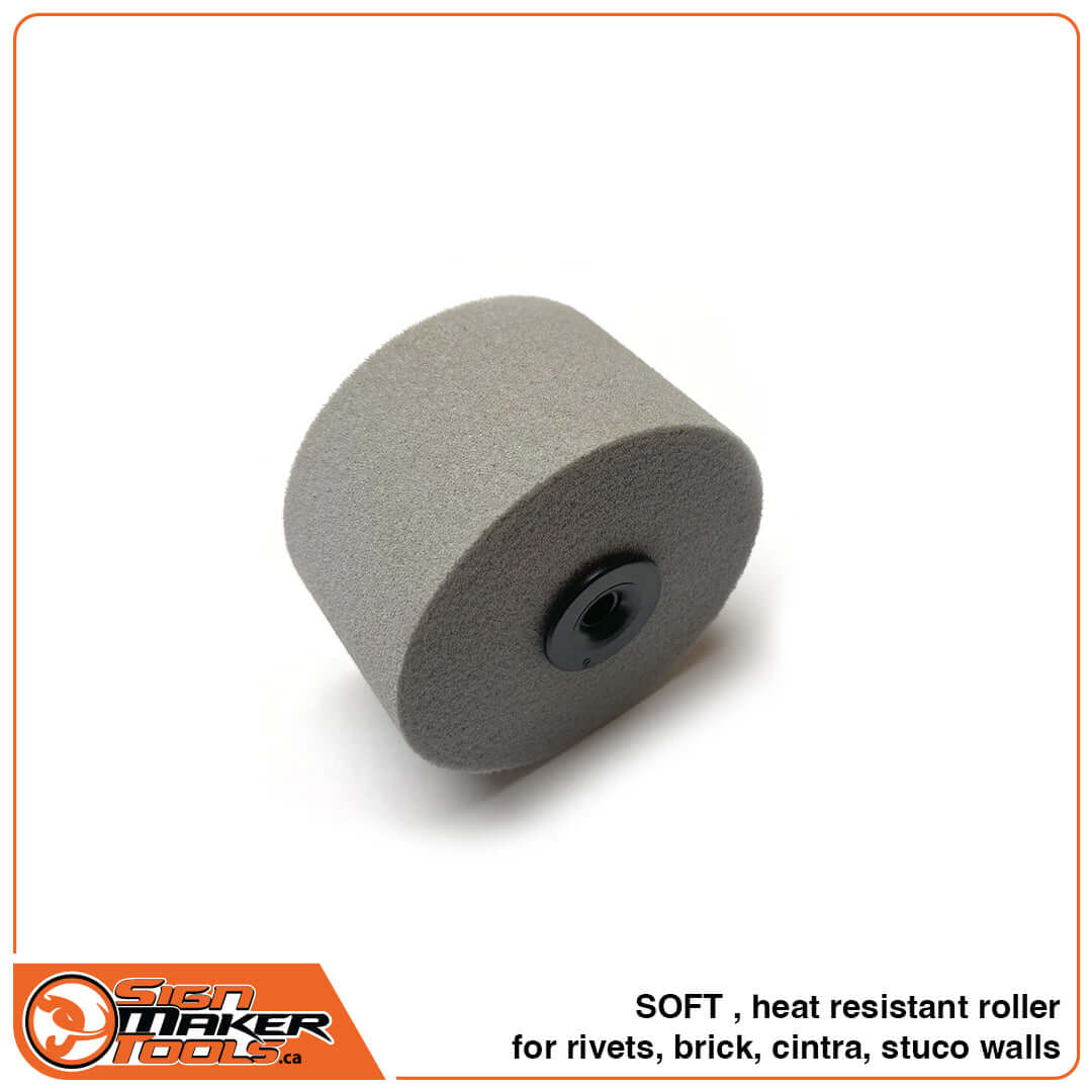 Soft, heat resistant roller replacement – ideal for rivets, brick, cintra, and stucco wall installation
