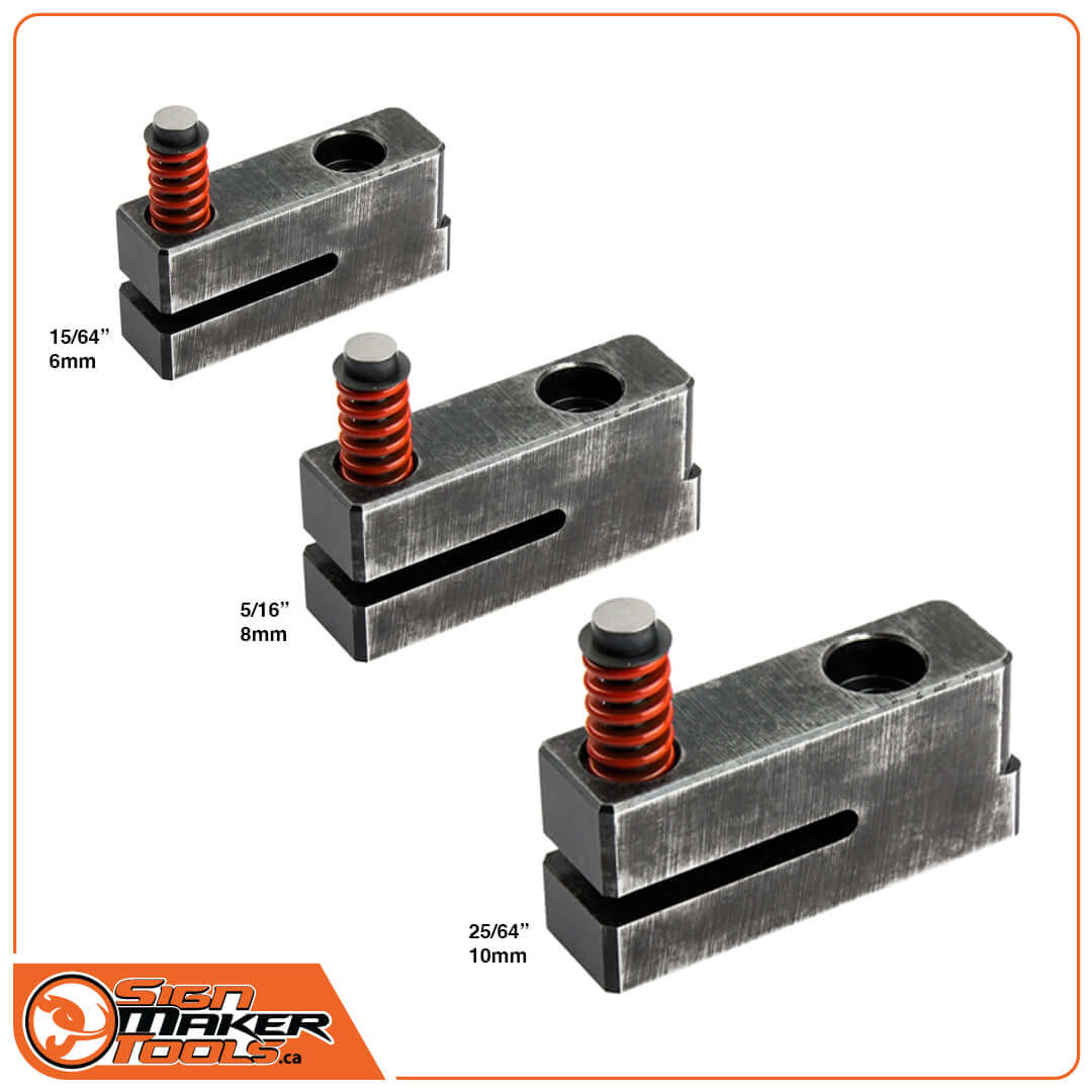 Set of three steel punchers for PowerPunch Hole Module in sizes 6mm, 8mm, and 10mm