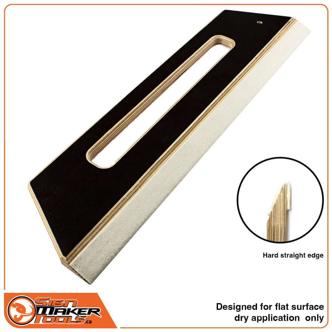 TimberMaxx oversized wooden squeegee with felt edge and hard straight edge design