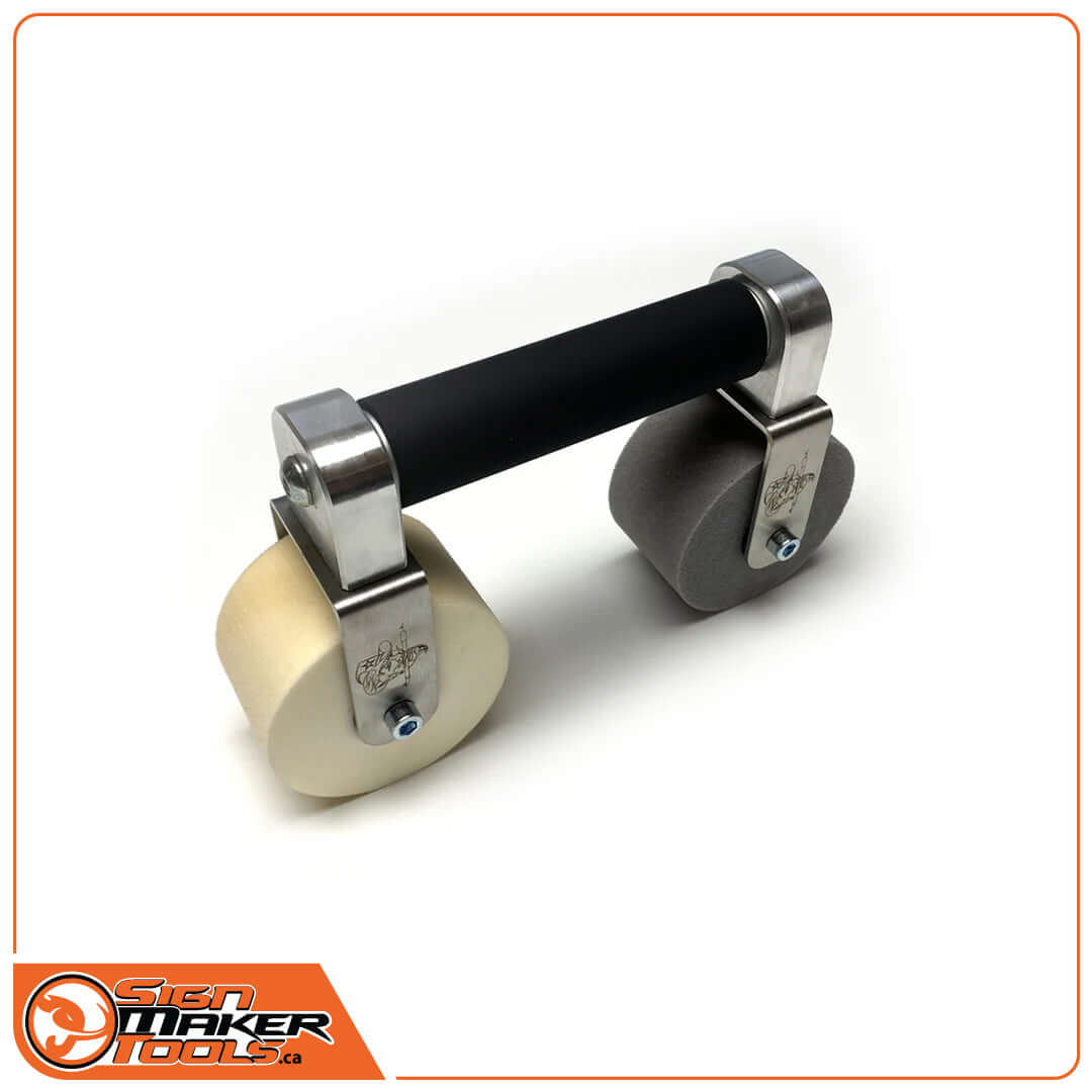 WallRoller Handy double roller tool with ergonomic handle and dual rollers, ideal for wall, floor, and rivet applications