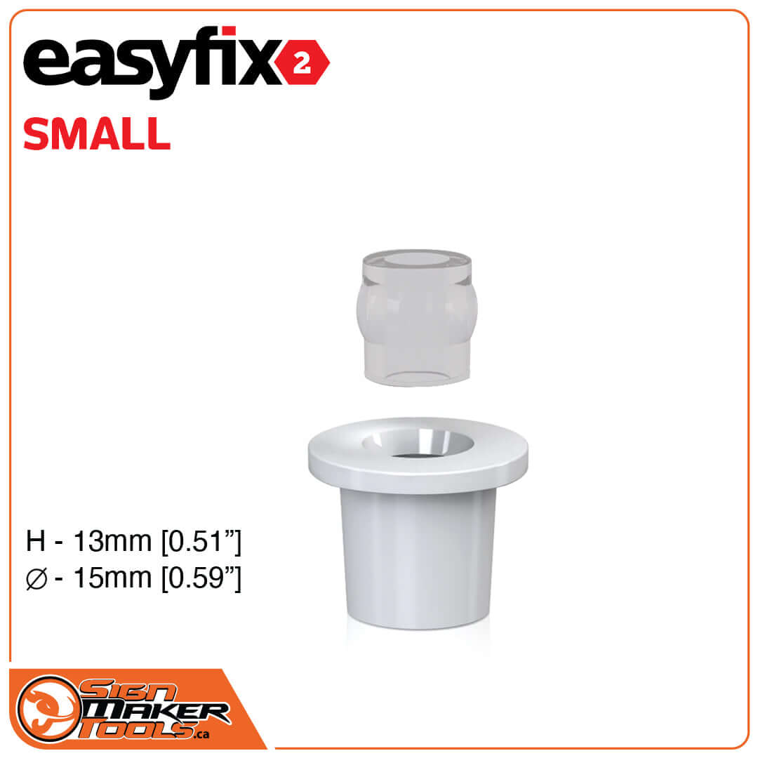 EasyFix 2 Small standoff system in white for dimensional letter mounting