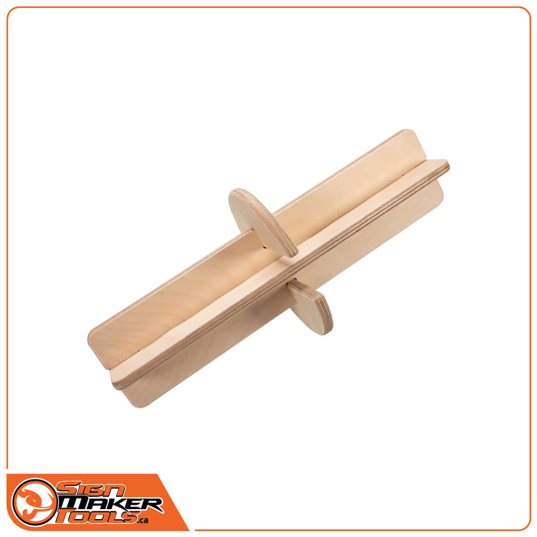 Wooden double-cross vinyl insert on white background