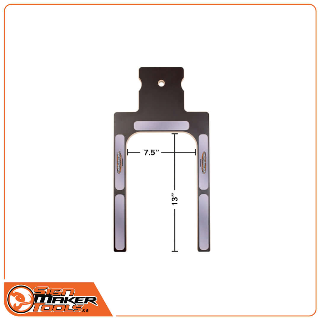 Wrap-U-Ezee CLICK frame with 7.5 inch by 13 inch internal dimensions shown for measurement reference