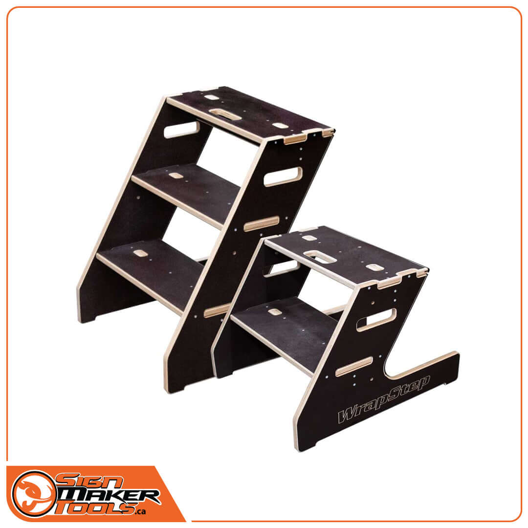 WrapStep ladder available in 2-step and 3-step variants for vehicle wrapping