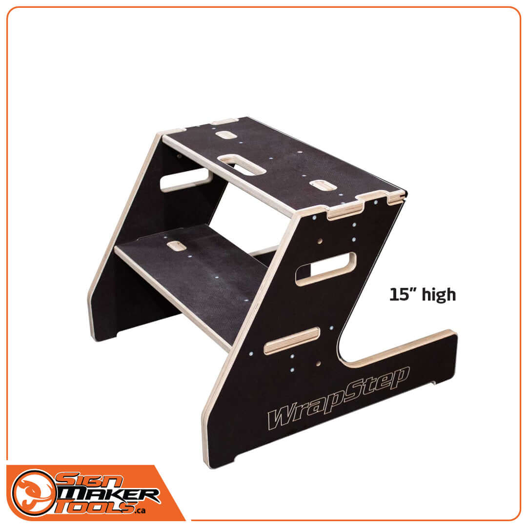 WrapStep 2-step ladder with 15 inch height for vehicle wrapping applications
