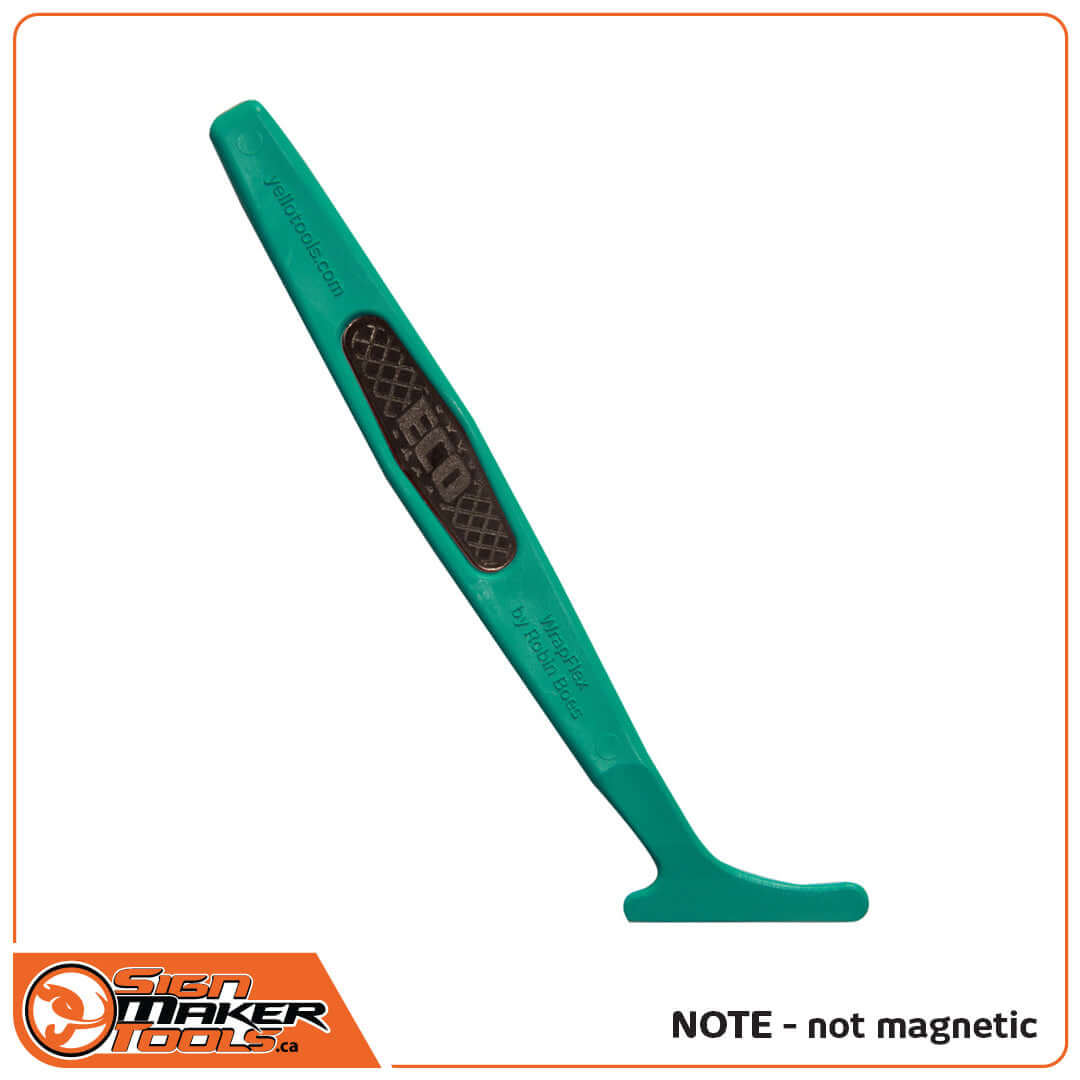 WrapStick Eco Flex squeegee tool with flexible tip shown against a white background