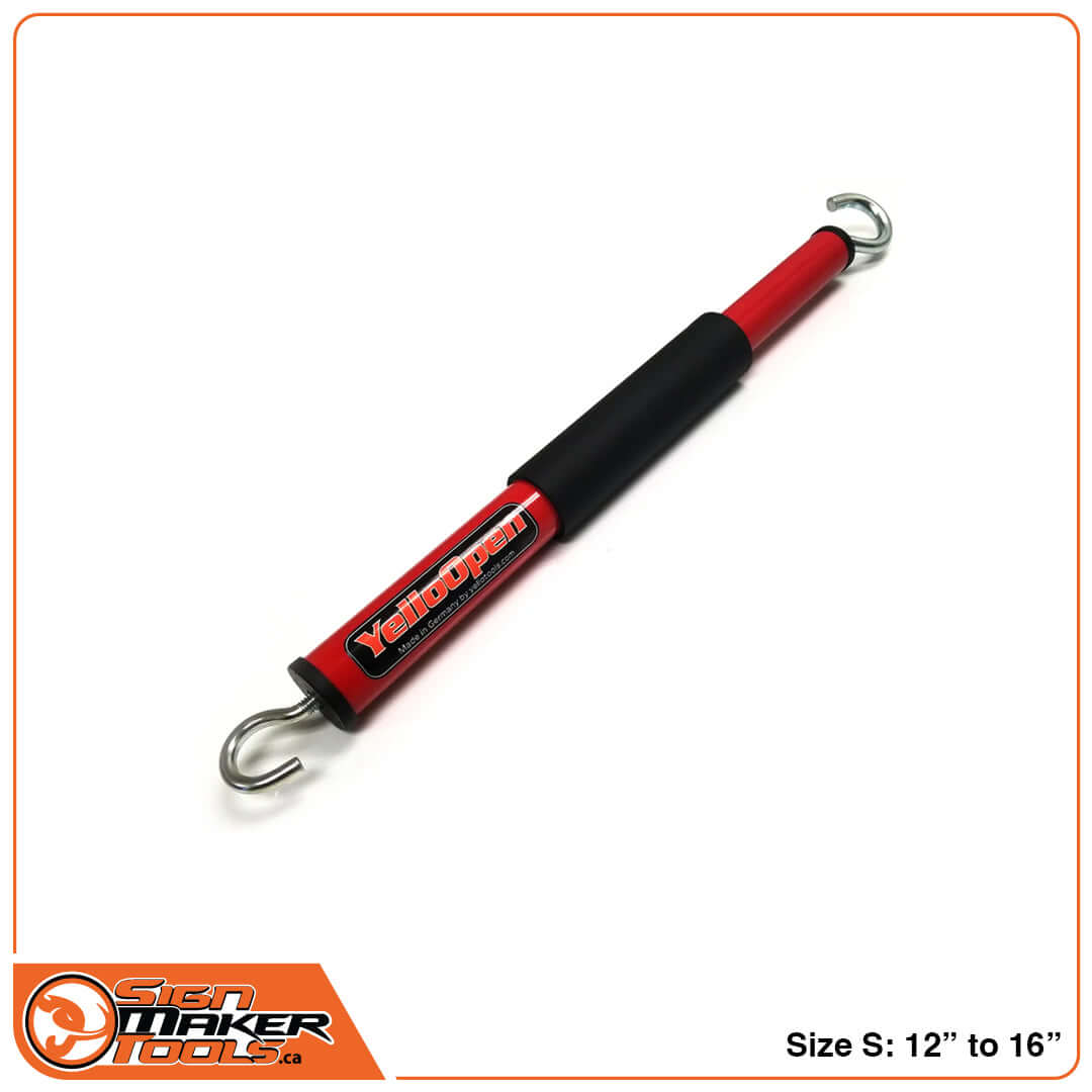Red YelloOpen adjustable prop tool for hoods and trunks, size small 12 to 16 inches