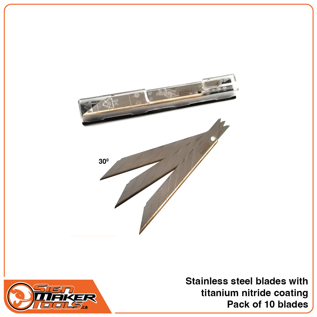 Titan Blades 30 and 59 Degree Snap Blades for Precision Sign Making, Titanium-Nitrite Coated, German Quality