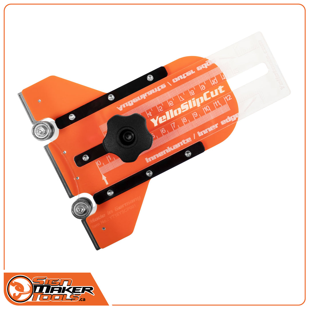 YelloTools YelloSlip Cut 2 deburring and finishing tool for professional sign makers and shop owners
