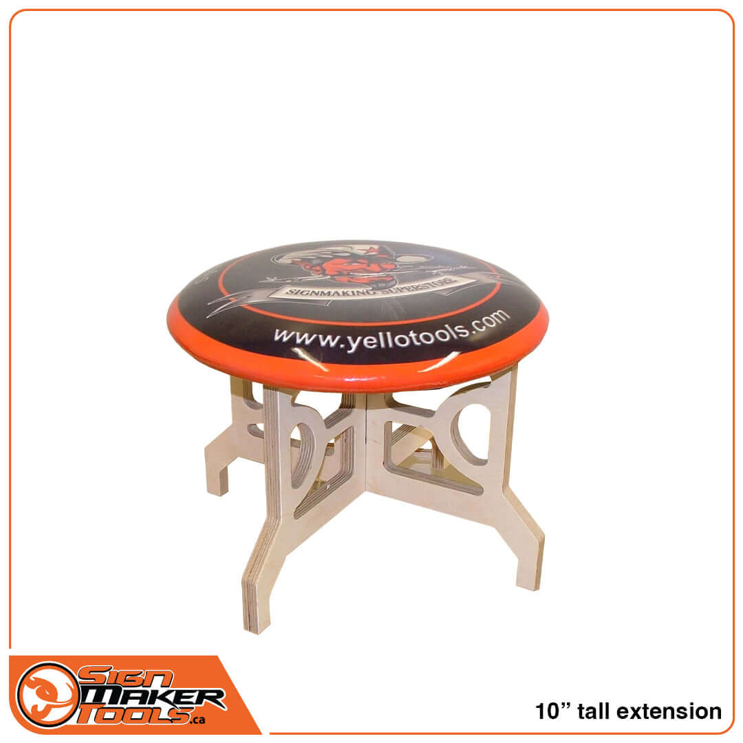 LowRider 10-inch extension padded stool for mid-height sign application tasks