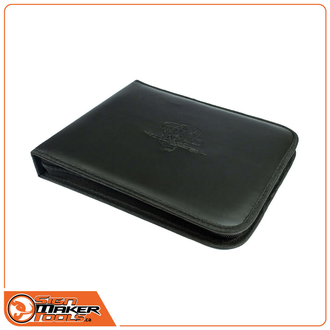 Closed black carrying case for Deluxe WrapStick car wrapping tool set