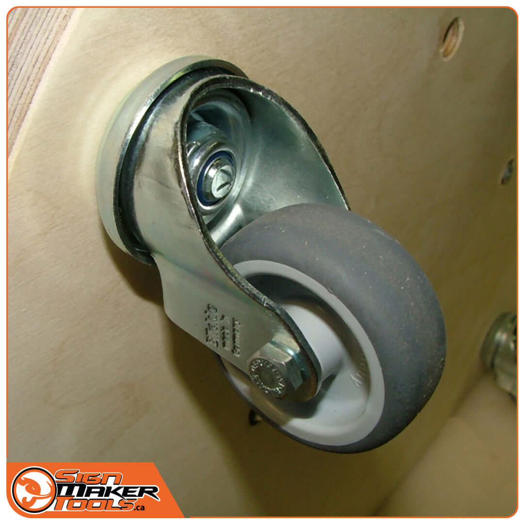 Premium Blickle swivel caster attached to the LowRider seat base