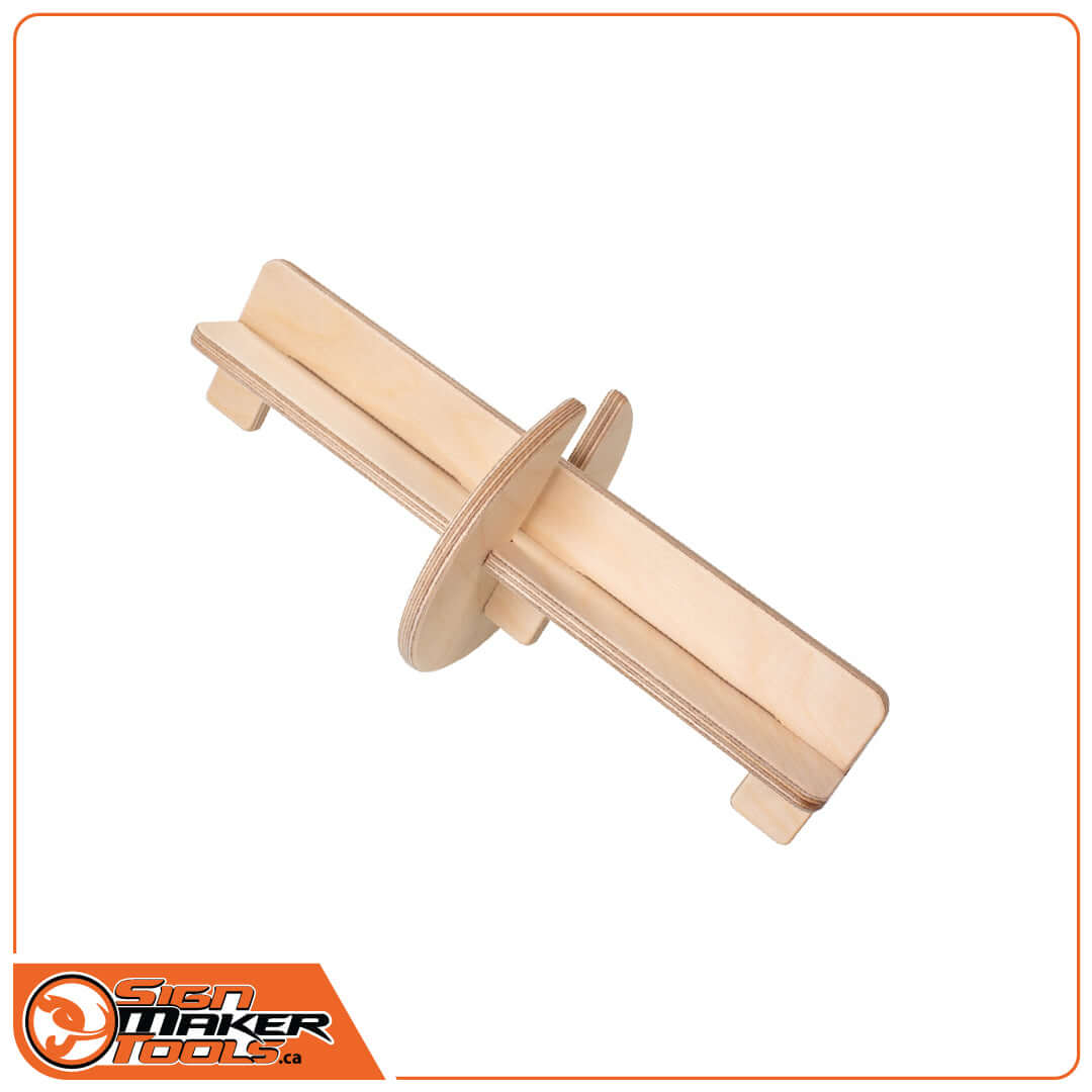 Top view of double-cross vinyl storage insert for organizing rolls
