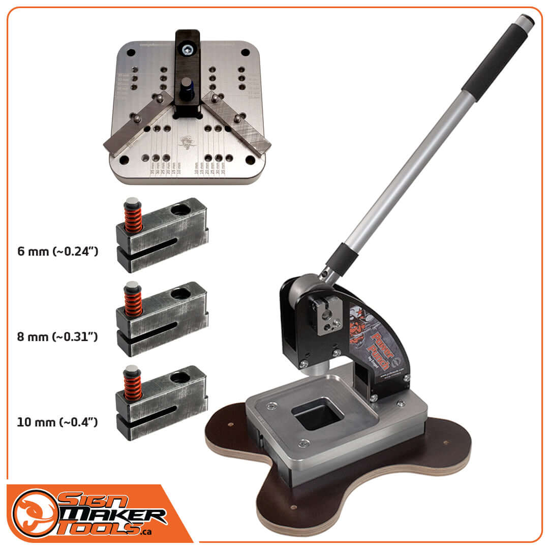 PowerPunch Hole Module with lever, guide plate, and set of three hole punchers