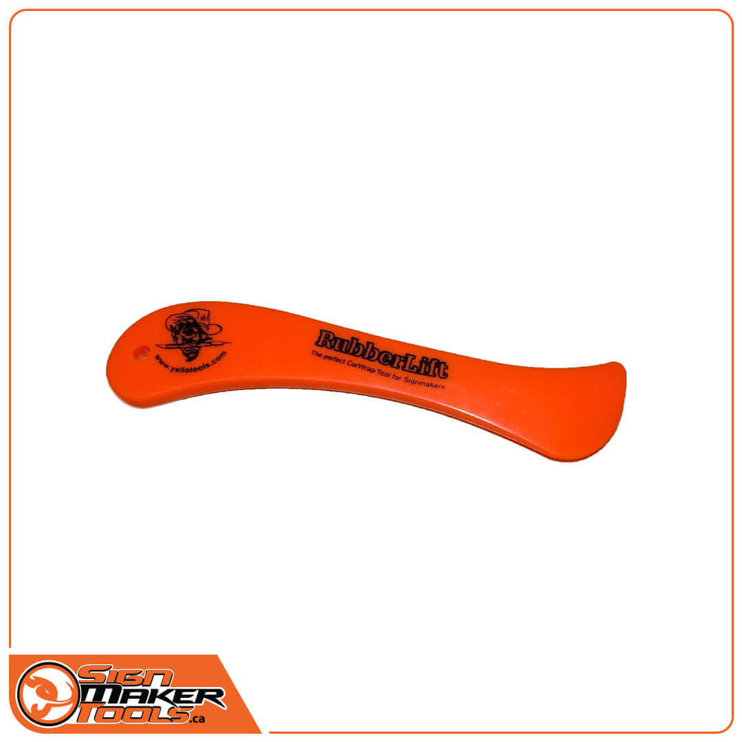 RubberLift CarWrap Tool in bright orange, ideal for signmakers and car wrappers