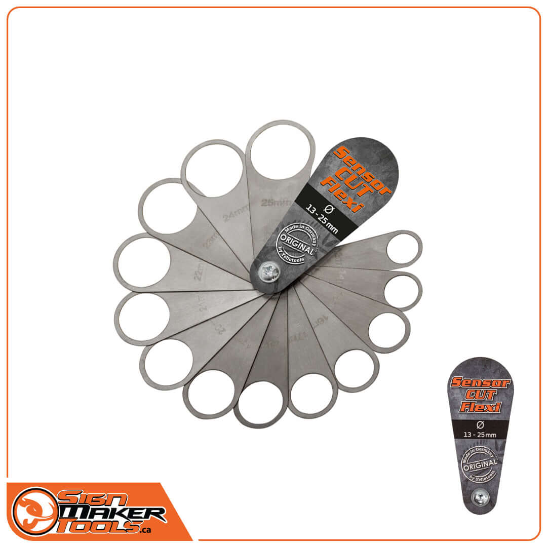 Sensor Cut Flexi multi-size hole cutting tools displayed in a fan layout