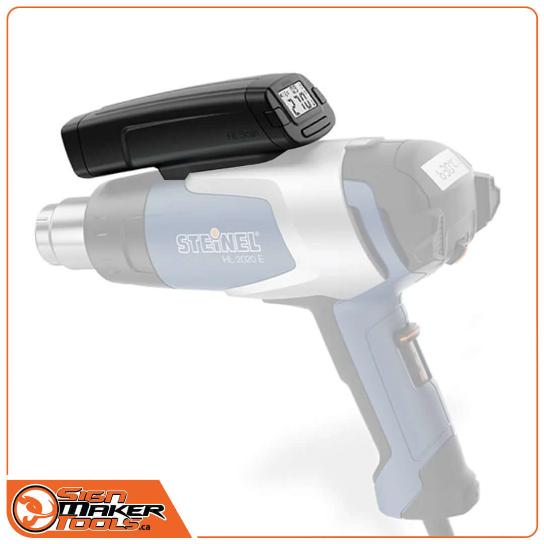 HL Scan TempScan temperature scanner attached to a Steinel HL 2020 E heat gun for vehicle wrapping