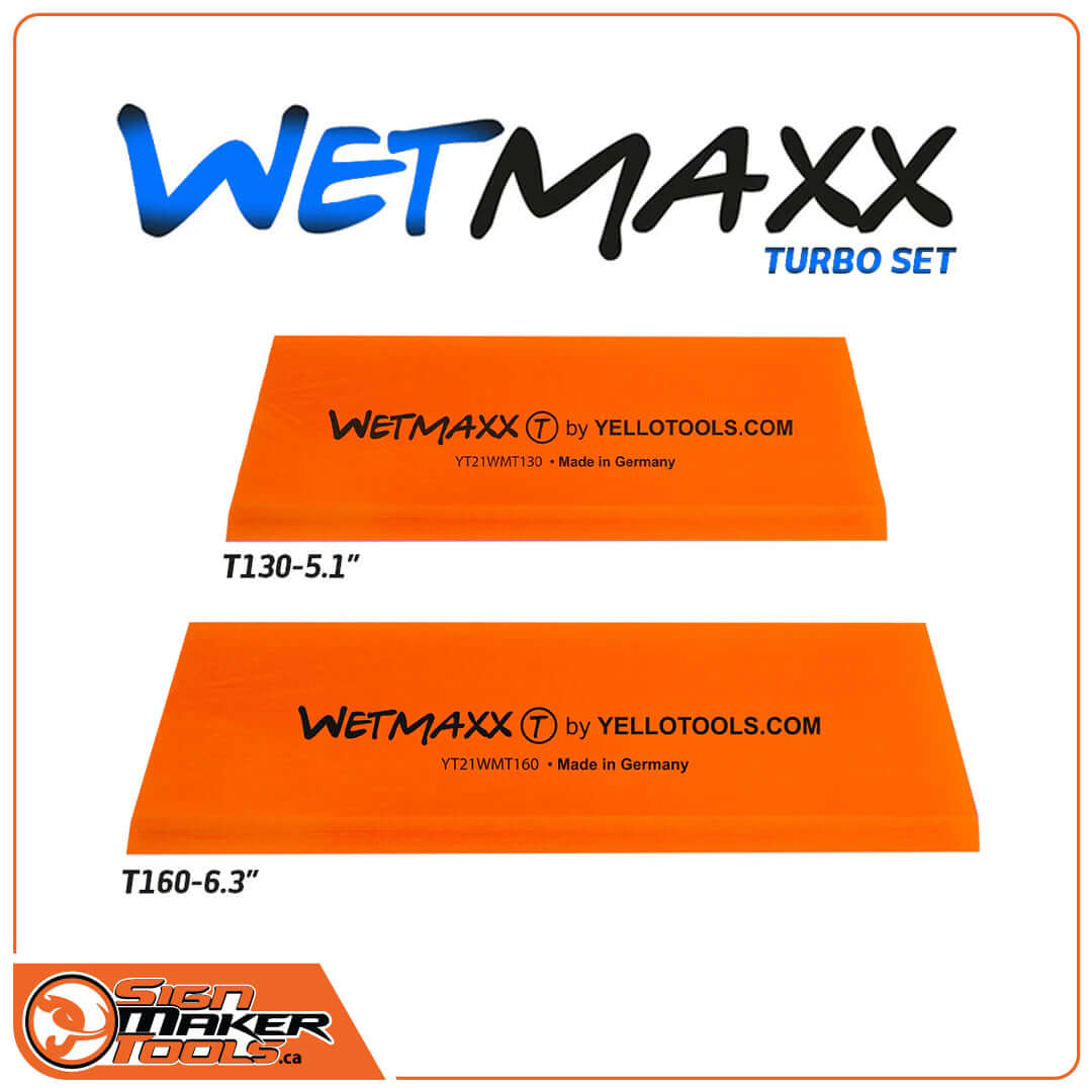WetMaxx Turbo Set orange squeegee blades in both 5.1 inch and 6.3 inch variants