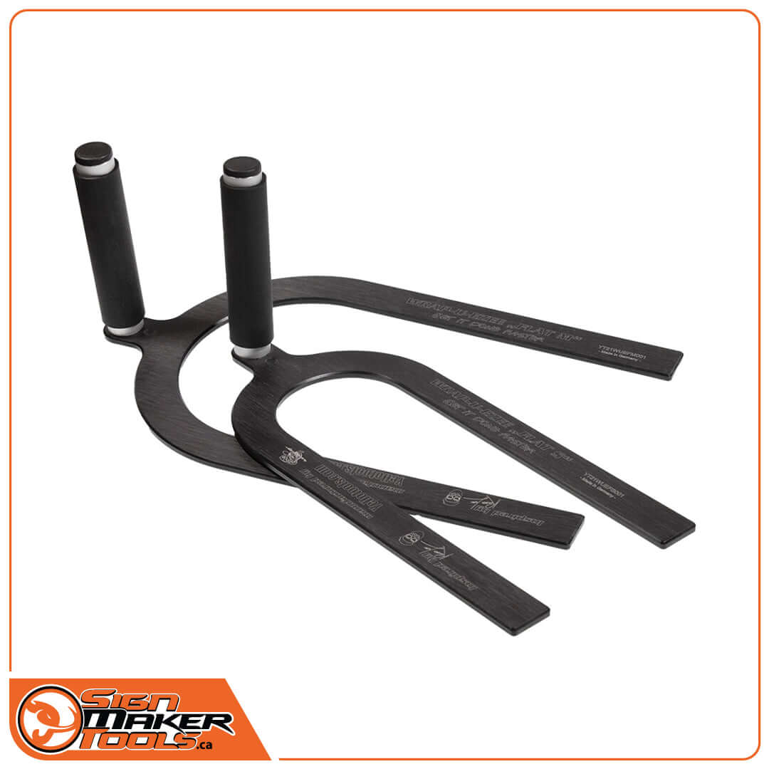 Three Wrap-U-Ezee Flat vinyl wrap aids in various sizes from Sign Maker Tools