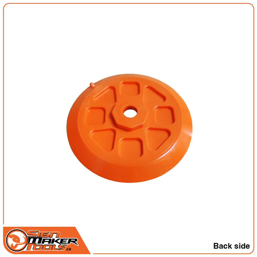 Back side of YelloBlade 360 round vinyl remover showing structural design