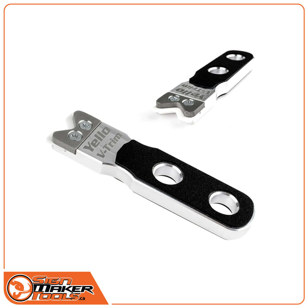 Yello V-Trim ceramic deburring tool for sign panels and plate materials