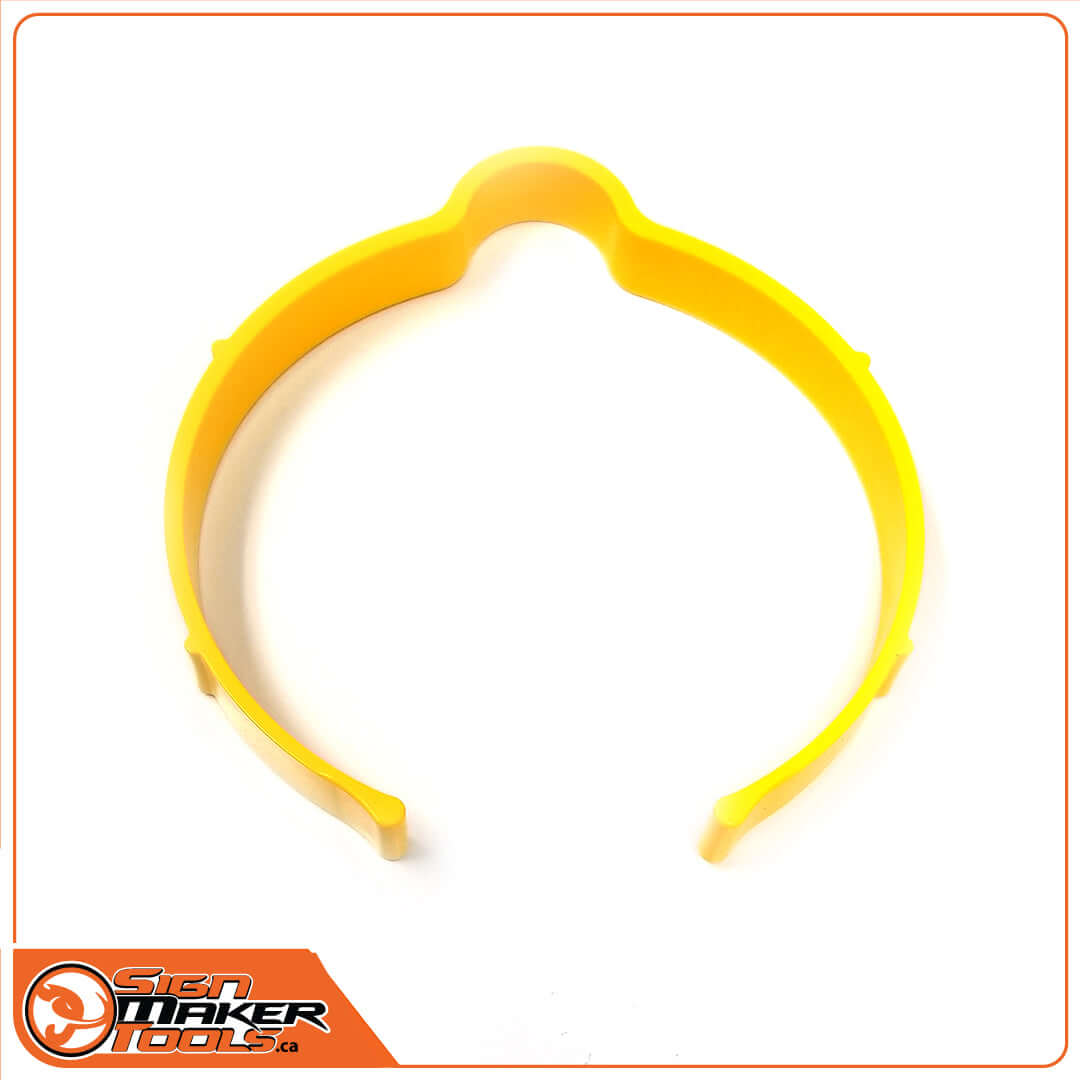 Large yellow SpeedClip XL for securely organizing vinyl rolls